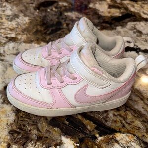 Nike Kids White and Pink Sneakers